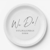 Assiettes En Carton Modern Minimalist We Do! Script Wedding Dinner (Devant)