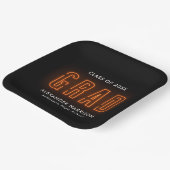 Assiettes En Carton Modern Orange Neon Graduation (Angulaire)