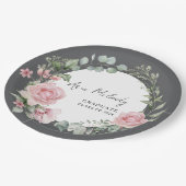 Assiettes En Carton Modern Pink Roses Script Class of Graduation (Angle)