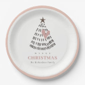 Assiettes En Carton Modern Scandi Minimal Blush Heart Christmas Tree (Devant)