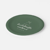 Assiettes En Carton Modern Script Olive Green Coquette Bachelorette (Angle)