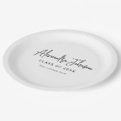 Assiettes En Carton Modern Script Simple Graduation Party (Angle)