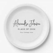 Assiettes En Carton Modern Script Simple Graduation Party (Devant)