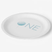 Assiettes En Carton Modern Soft Blue Balloon Boy 1st Birthday Party (Angle)