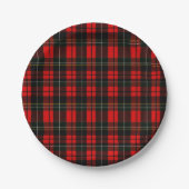 Assiettes En Carton Modern Wallace Red Scottish Tartan Plaid Pattern (Devant)