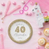 Assiettes En Carton Moderne 40 et fabuleux Gitter Or Personnalisé (Fête)