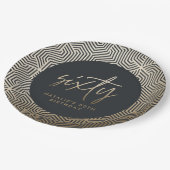 Assiettes En Carton Moderne 60e anniversaire simple élégant élégant (Angle)