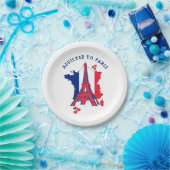 Assiettes En Carton Moderne AJOUTÉ AU Monogramme DE PARIS (Fête)