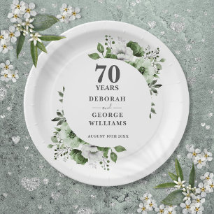 Assiettes En Carton Moderne célébration de 70 ans de mariage en platin