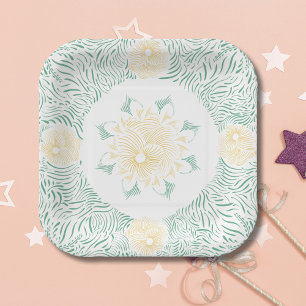 Assiettes En Carton Moderne Chic Boho Floral Sweet 16 Anniversaire