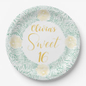Assiettes En Carton Moderne Chic Boho Floral Sweet 16 Anniversaire (Devant)