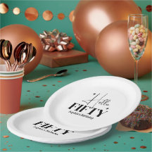 Moderne Chic Bonjour Cinquante 50e Anniversaire Pe