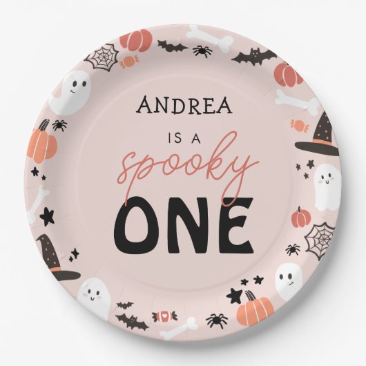 Assiettes En Carton Moderne Cute Éffrayant Un Halloween Premier Annive (Devant)