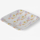 Assiettes En Carton Moderne Cute Wild One Safari Animaux Anniversaire (Angulaire)