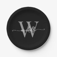 Moderne écriture personnalisée monogramme gris noi
