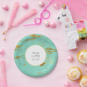 Assiettes En Carton Moderne Elegant Mint et Faux Gold Foil Mariage (Fête)