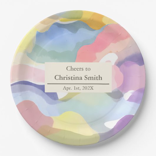 Assiettes En Carton Moderne esthétique Pastel Spring Retraite Party (Devant)