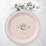 Assiettes En Carton Moderne et élégant mariage à l'eucalyptus<br><div class="desc">Moderne et élégant design mariage à l'eucalyptus. Modifiez votre produit en quelques minutes. Vous pouvez modifier la police/taille/couleur et la position en utilisant "personnaliser davantage".</div>