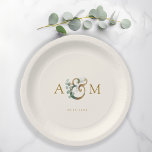 Assiettes En Carton Moderne et élégant mariage à l'eucalyptus<br><div class="desc">Moderne et élégant design mariage à l'eucalyptus. Modifiez votre produit en quelques minutes. Vous pouvez modifier la police/taille/couleur et la position en utilisant "personnaliser davantage".</div>