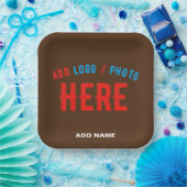 ASSIETTES EN CARTON MODERNE ET MODERNE PERSONNALISABLE BROWN VÉRIFIÉ (Fête)