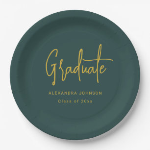 Assiettes En Carton Moderne Fête de Remise des Diplômes avec Écriture