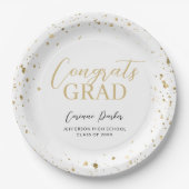 Assiettes En Carton Moderne Glitz Graduation personnalisée (Devant)