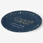 Assiettes En Carton Moderne Glitz Graduation personnalisée (Angle)