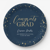 Assiettes En Carton Moderne Glitz Graduation personnalisée (Devant)