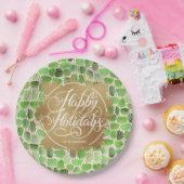 Assiettes En Carton Moderne Gold Faux Foil Joyeux Vacances Vert (Fête)
