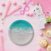 Assiettes En Carton Moderne graduation plage de l'océan script moderne (Fête)