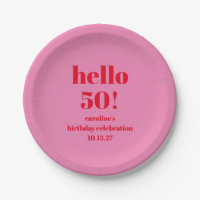 Moderne Gras brillant rose rouge 50e anniversaire 