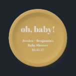 Assiettes En Carton Moderne Jolie Jaune Poussiéreux Baby Shower Nom Pe<br><div class="desc">Assiettes en Papier Personnalisées Jaune Poussiéreux Baby Shower Moderne Joli</div>