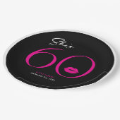 Assiettes En Carton Moderne minimal rose lèvres Elle a soixante ans (Angle)