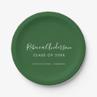 Moderne Minimaliste Diplômé Écriture Vert Foncé