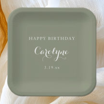 Moderne minimaliste Sage Vert Anniversaire