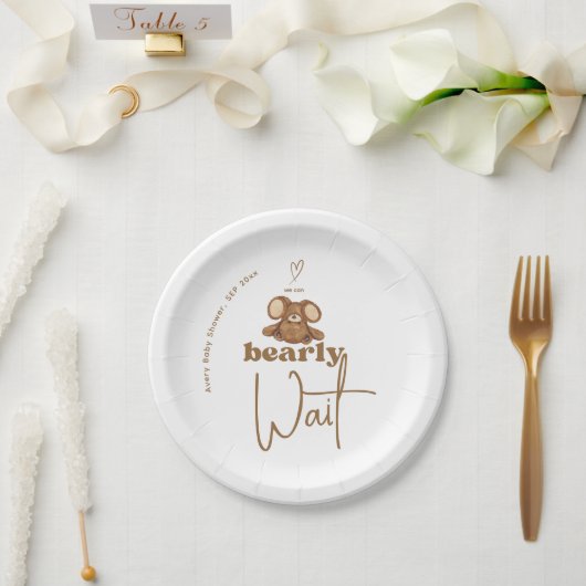 Assiettes En Carton Moderne nous pouvons attendre Baby shower (Mariage)