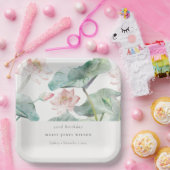 Assiettes En Carton Moderne Pastel Blush Nénuphar n'importe quel âge A (Fête)