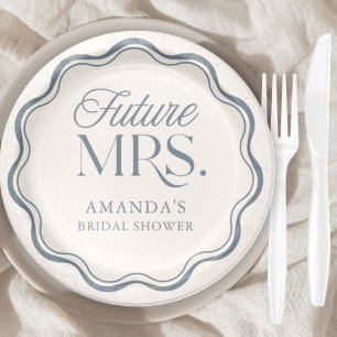 Assiettes En Carton Moderne quelque chose de bleu Baby Shower Future M