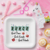Assiettes En Carton Moderne Rétro Bons amis Dice Bunco (Fête)