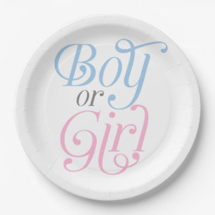 Assiettes En Carton Moderne, révélation de genre, rose ou bleu, gar