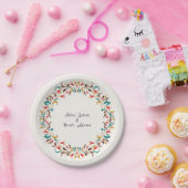 Assiettes En Carton Moderne Romantique Élégant Mariage de couronne flo (Fête)