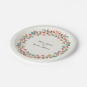 Assiettes En Carton Moderne Romantique Élégant Mariage de couronne flo (Angle)