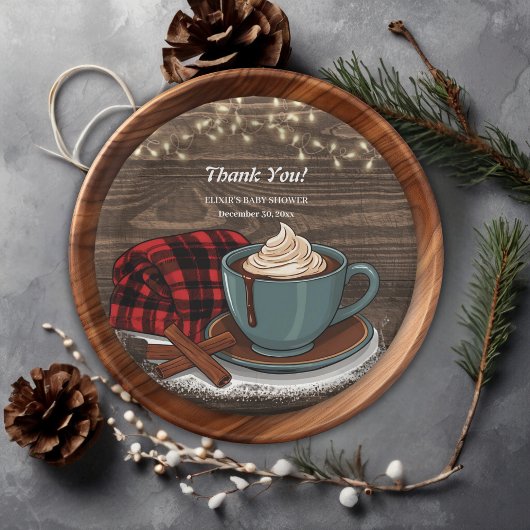 Assiettes En Carton Moderne Rustique Hot Cocoa Baby shower cosy