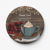 Assiettes En Carton Moderne Rustique Hot Cocoa Baby shower cosy (Devant)