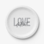 Assiettes En Carton Moderne, simple, cool, design urbain Amour Detroit (Devant)
