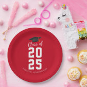 Assiettes En Carton Moderne Simple Graduation 2025 Grad Party (Fête)