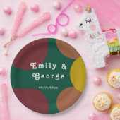 Assiettes En Carton Moderne Super rétro 70's élégant Mariage Abstrait (Fête)