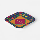 Assiettes En Carton Moderne Thanksgiving feuille colorée MERCI (Angulaire)