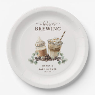 Assiettes En Carton Moderne 'Un bébé est en train de brasser' Café Bab