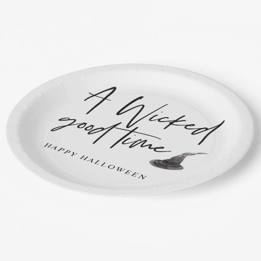 Assiettes En Carton Moderne Une Citation Du Bon Temps | Bonne Hallowee (Angle)